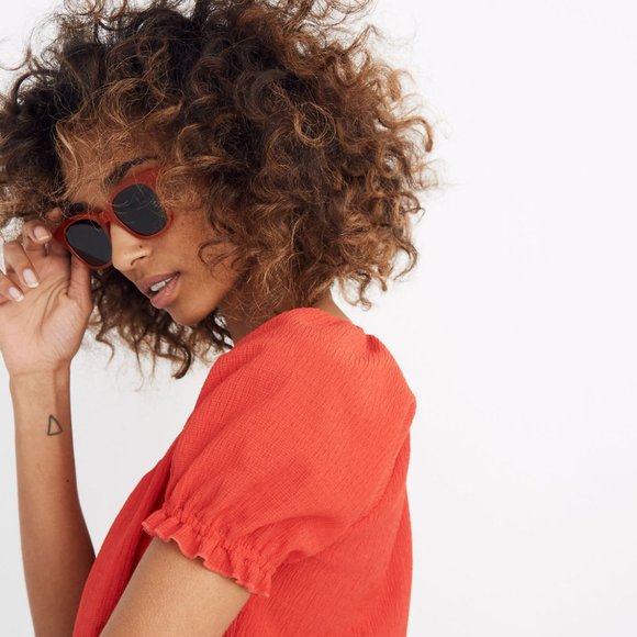 Texture & Thread Peasant Top - Red - Picture 5 of 7